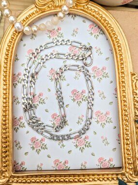 Vintage sterling silver Italian Figaro Chain Necklace